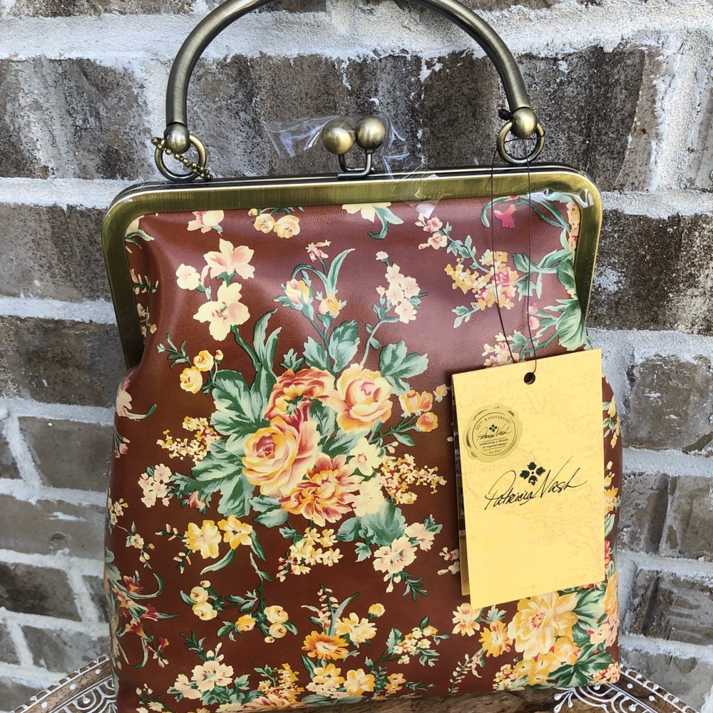 Patricia Nash Leather Novella Frame Bag with Extra Strap